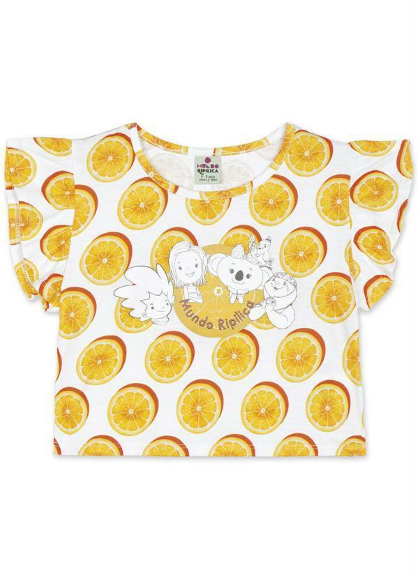 Lilica Ripilica - Blusa Manga Curta Infantil Menina Branco