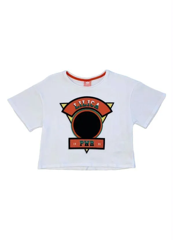 Lilica Ripilica - Blusa Manga Curta Infantil Menina Branco