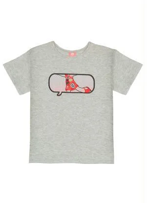 Lilica Ripilica - Blusa Manga Curta Infantil MeninaCinza - LILICA RIPILICA