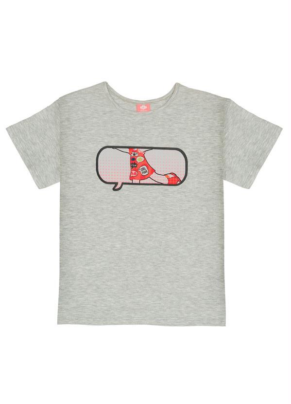 Lilica Ripilica - Blusa Manga Curta Infantil MeninaCinza