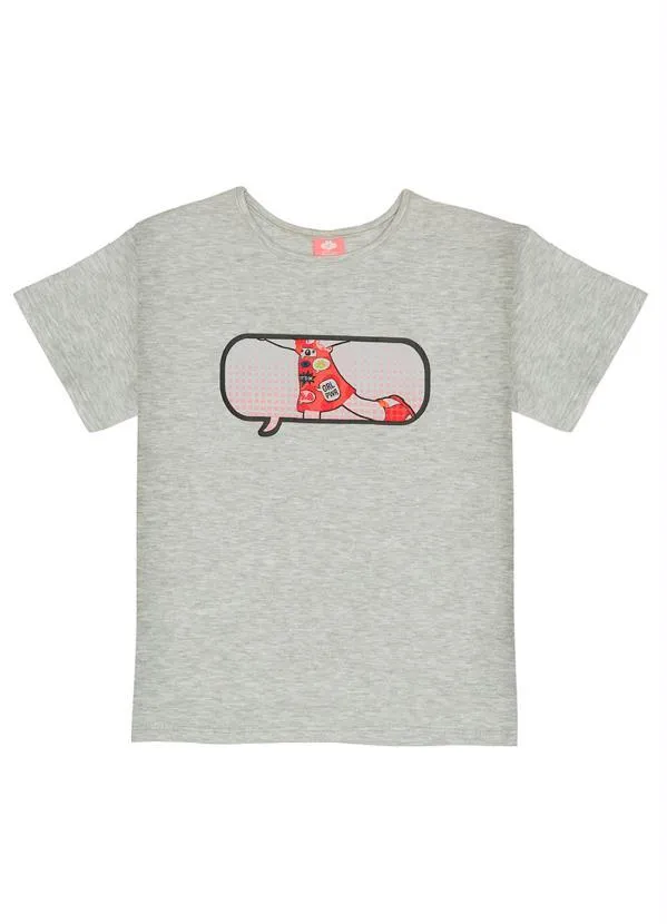 Lilica Ripilica - Blusa Manga Curta Infantil MeninaCinza