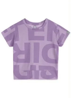 Lilica Ripilica - Blusa Manga Curta Infantil Menina Match Lilás - LILICA RIPILICA