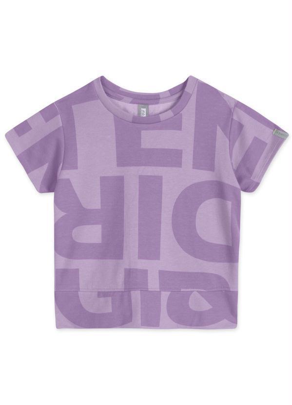 Lilica Ripilica - Blusa Manga Curta Infantil Menina Match Lilás