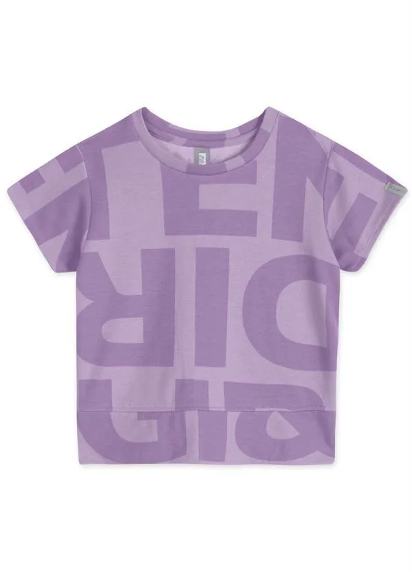 Lilica Ripilica - Blusa Manga Curta Infantil Menina Match Lilás 1