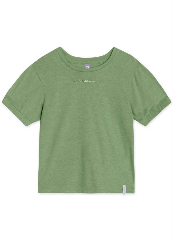 Lilica Ripilica - Blusa Manga Curta Infantil Menina Match Verde