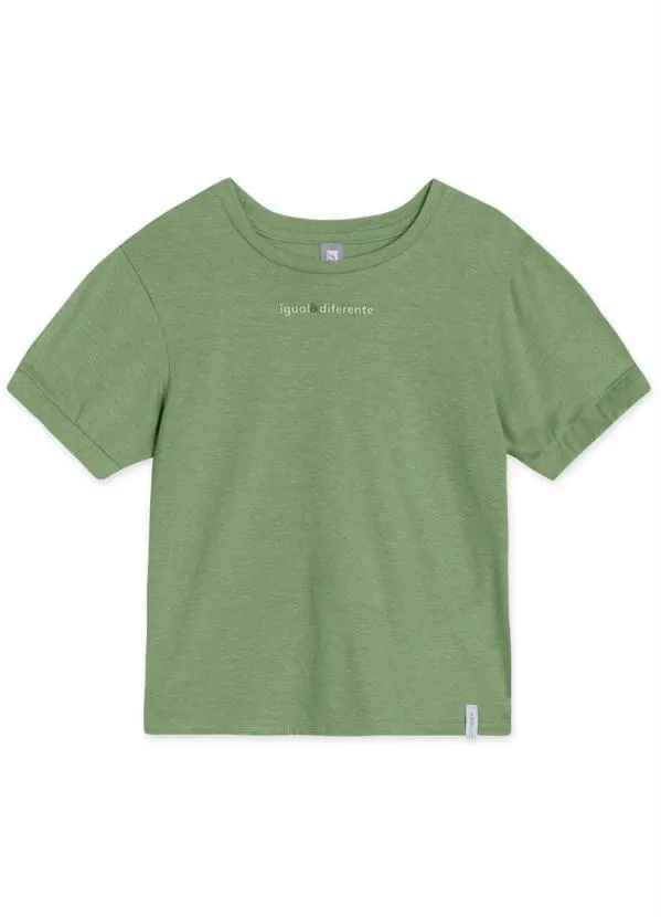 Lilica Ripilica - Blusa Manga Curta Infantil Menina Match Verde 1