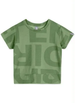 Lilica Ripilica - Blusa Manga Curta Infantil Menina Match Verde - LILICA RIPILICA