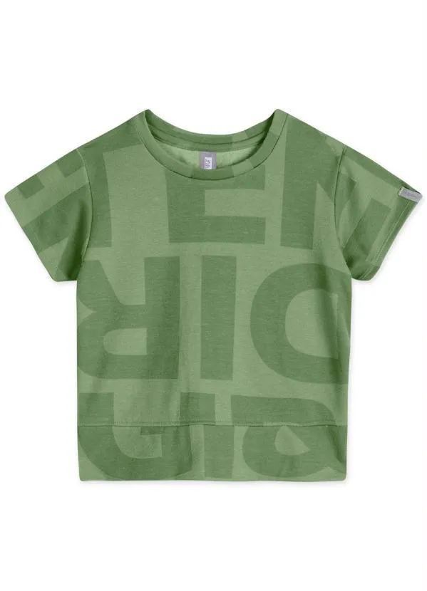 Lilica Ripilica - Blusa Manga Curta Infantil Menina Match Verde 1