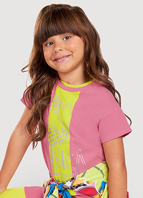 Lilica Ripilica - Blusa Manga Curta Infantil Menina Rosa