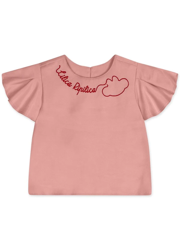 Lilica Ripilica - Blusa Manga Curta Infantil Feminina Rosa