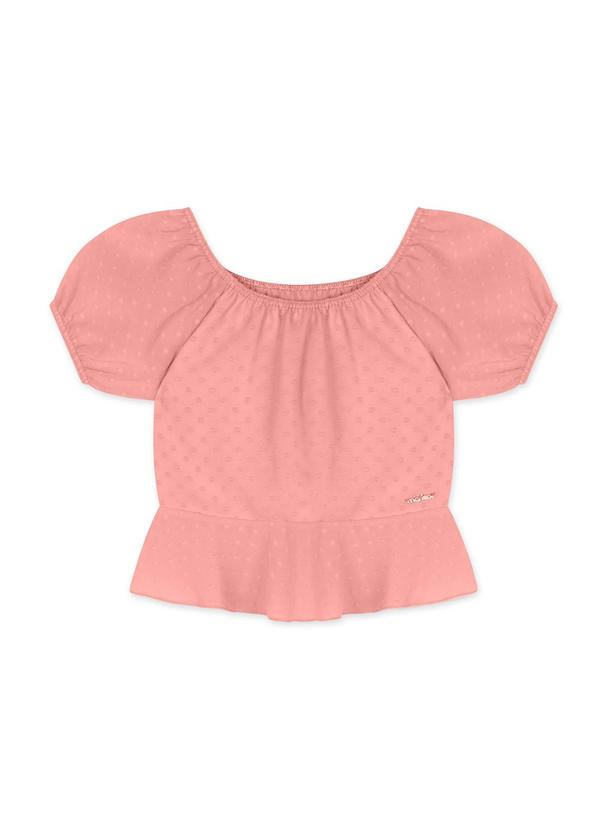 Marisol - Blusa Manga Curta Infantil Feminina Rosa