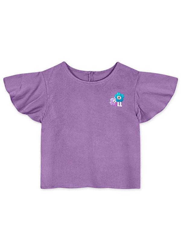 Lilica Ripilica - Blusa Manga Curta Infantil Menina Roxo
