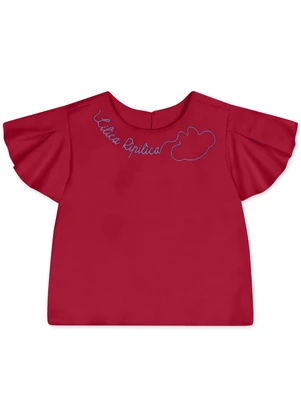 Lilica Ripilica - Blusa Manga Curta Infantil Feminina Vermelho - LILICA RIPILICA
