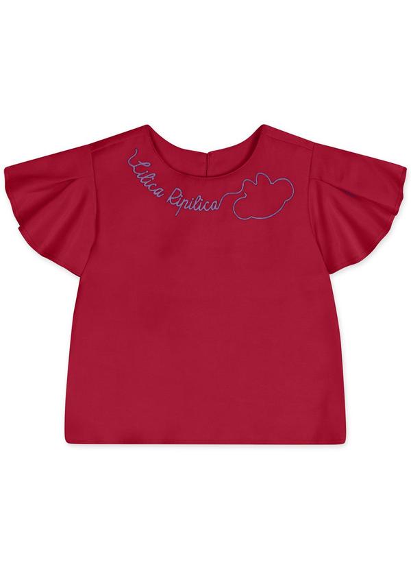 Lilica Ripilica - Blusa Manga Curta Infantil Feminina Vermelho