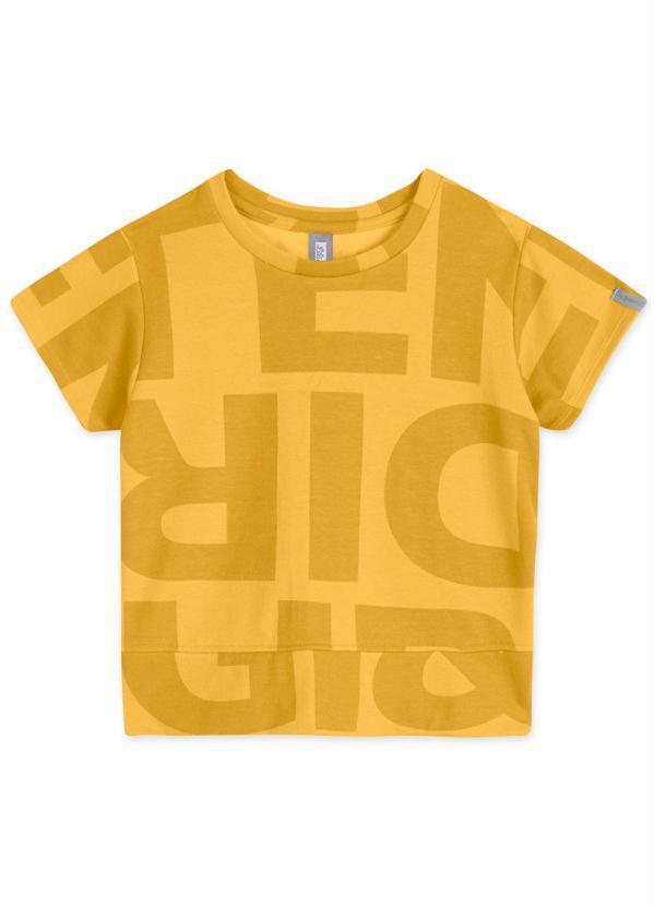 Lilica Ripilica - Blusa Manga Curta Infantil Match Amarelo