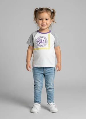 Lilica Ripilica - Blusa Manga Curta Infantil MeninaBranco - LILICA RIPILICA