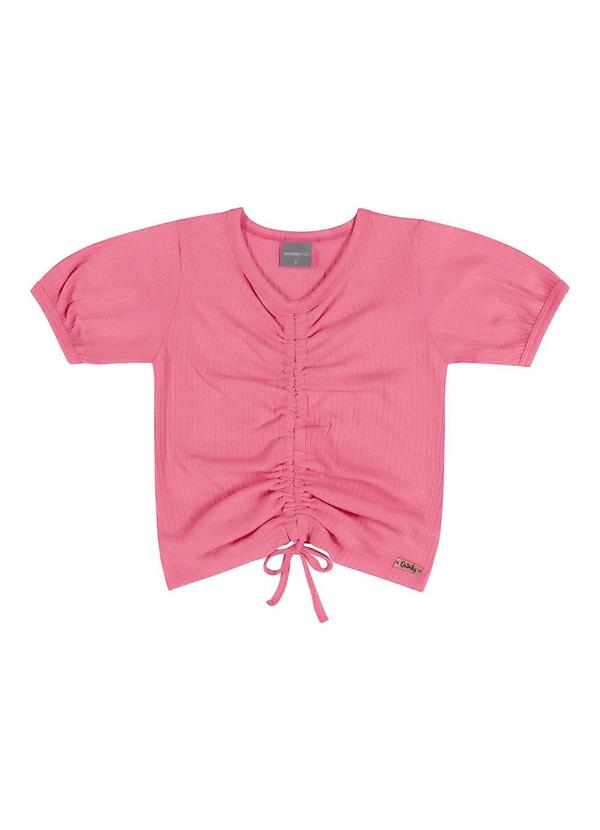 Quimby - Blusa Manga Curta Infantil Menina Rosa 3