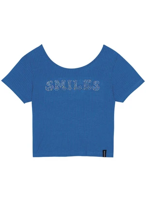 Hapier - Blusa Manga Curta Juvenil Feminina Azul - HAPIER