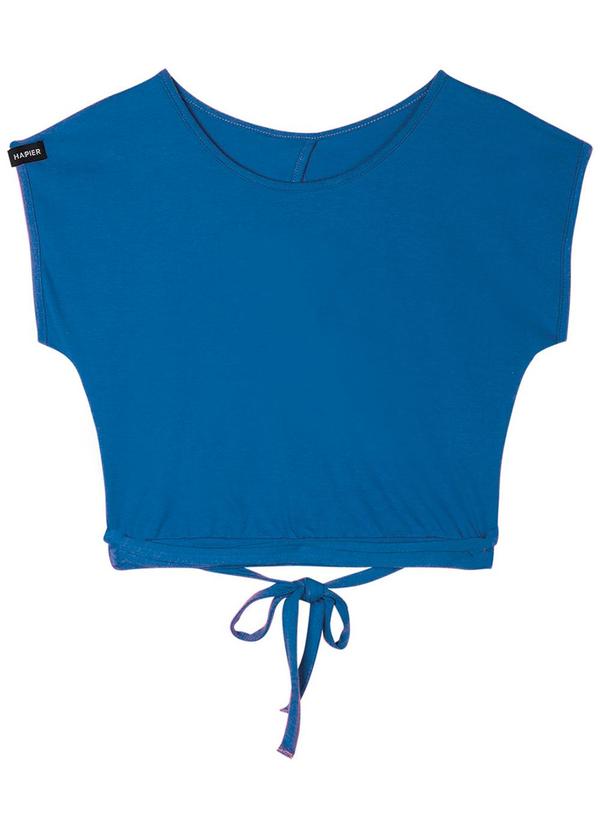 Hapier - Blusa Manga Curta Juvenil Feminina Azul