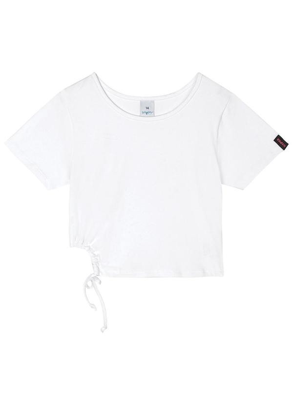 Hapier - Blusa Manga Curta Juvenil Feminina Branco