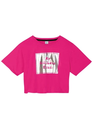 Hapier - Blusa Manga Curta Juvenil Feminina Rosa - HAPIER