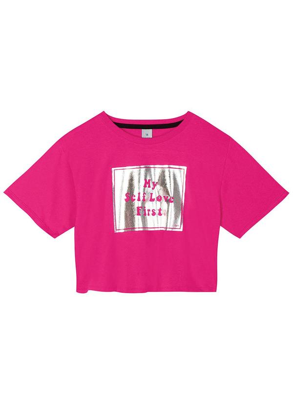 Hapier - Blusa Manga Curta Juvenil Feminina Rosa