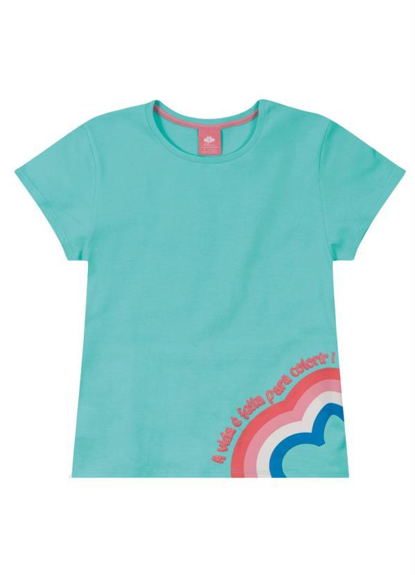 Lilica Ripilica - Blusa Manga Curta Malha Menina Azul