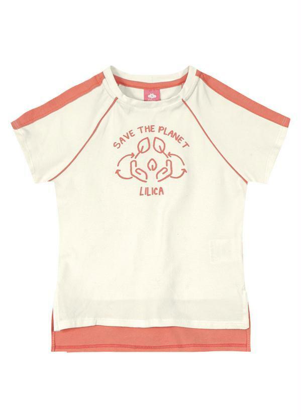 Lilica Ripilica - Blusa Manga Curta Malha Menina Bege