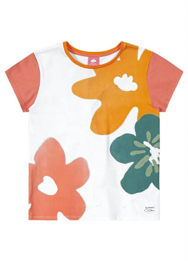 Lilica Ripilica - Blusa Manga Curta Malha Menina Branco