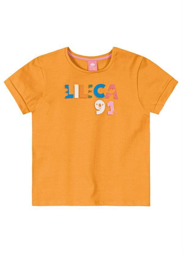 Lilica Ripilica - Blusa Manga Curta Malha Menina Laranja