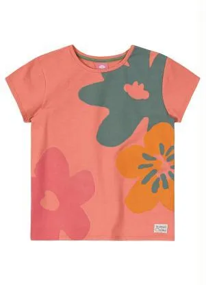 Lilica Ripilica - Blusa Manga Curta Malha Menina Laranja - LILICA RIPILICA