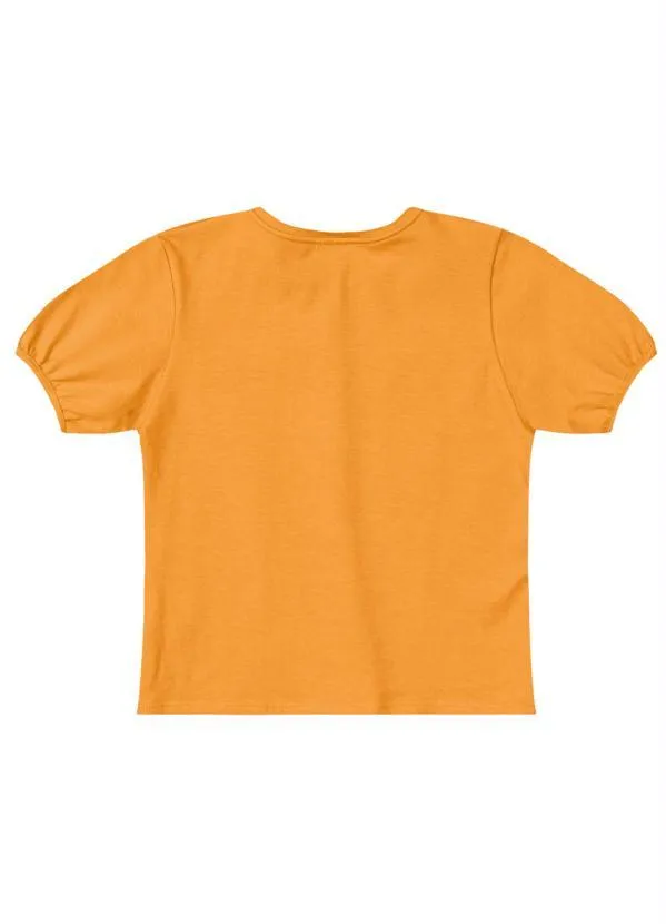 Lilica Ripilica - Blusa Manga Curta Malha Menina Laranja 2