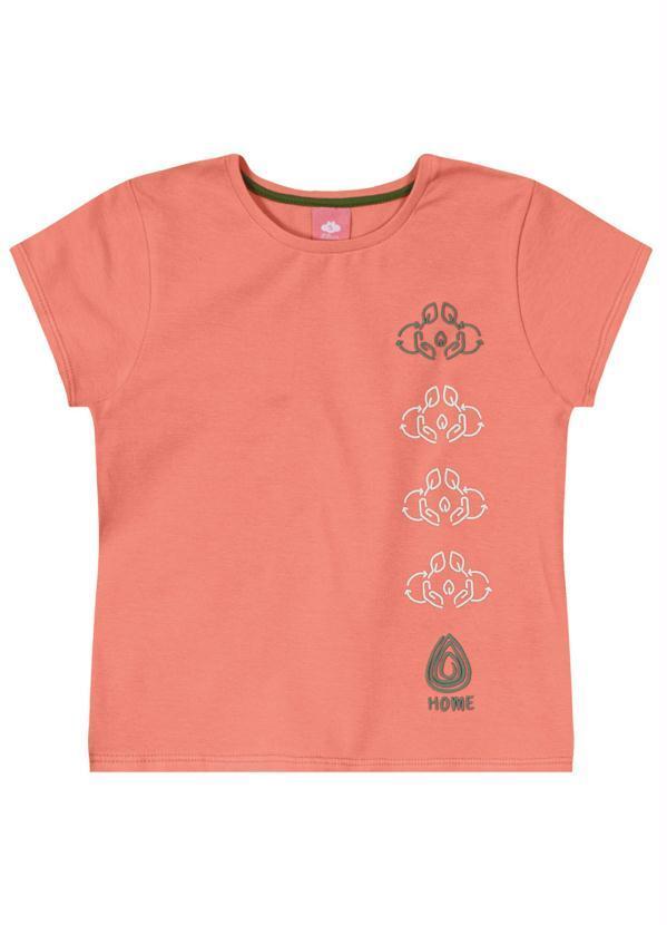 Lilica Ripilica - Blusa Manga Curta Malha Menina Laranja