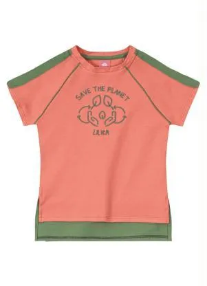 Lilica Ripilica - Blusa Manga Curta Malha Menina Laranja - LILICA RIPILICA