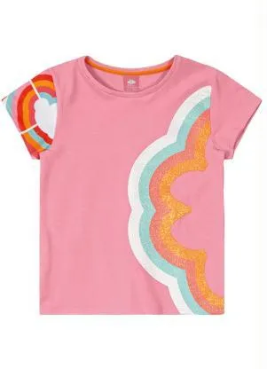 Lilica Ripilica - Blusa Manga Curta Malha Menina Rosa - LILICA RIPILICA