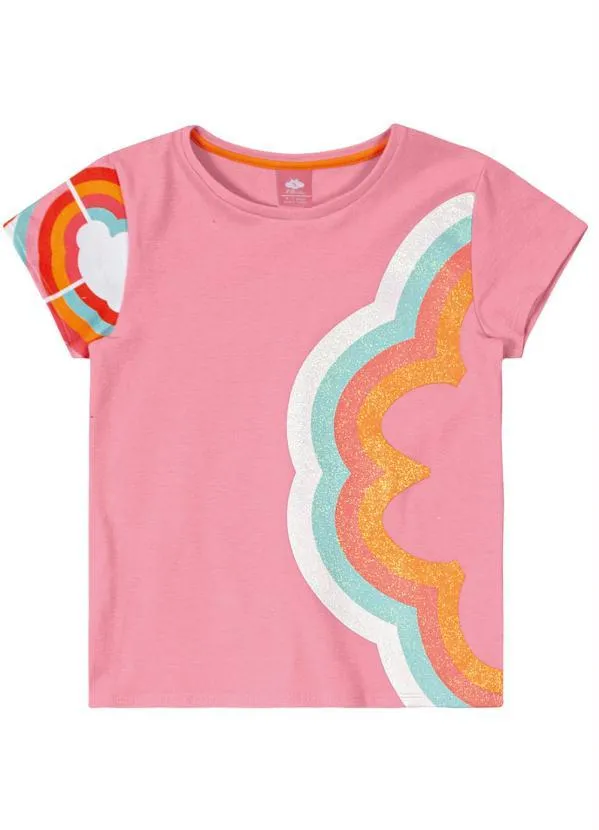 Lilica Ripilica - Blusa Manga Curta Malha Menina Rosa