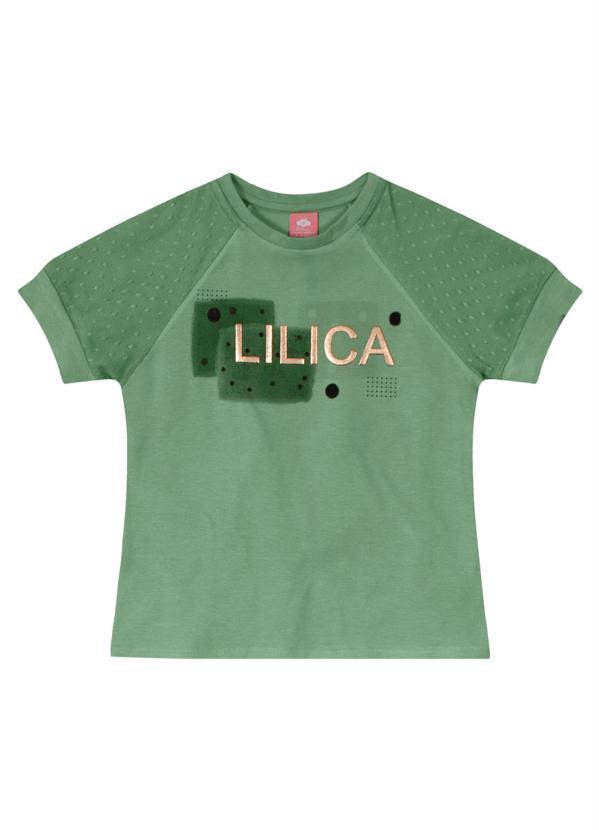 Lilica Ripilica - Blusa Manga Curta Malha Menina Verde