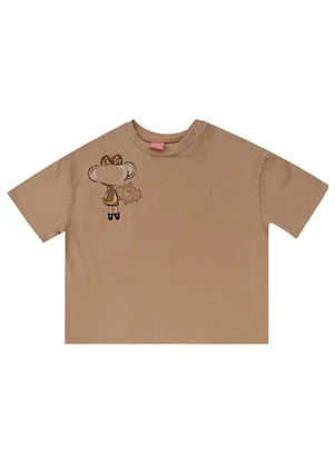 Lilica Ripilica - Blusa Manga Curta  Marrom - LILICA RIPILICA