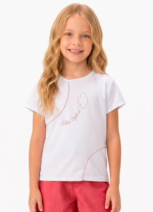 Lilica Ripilica - Blusa Manga Curta Menina Branco - LILICA RIPILICA
