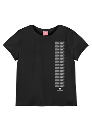 Blusa Manga Curta Menina Lilica Ripilica (Preto) - LILICA RIPILICA