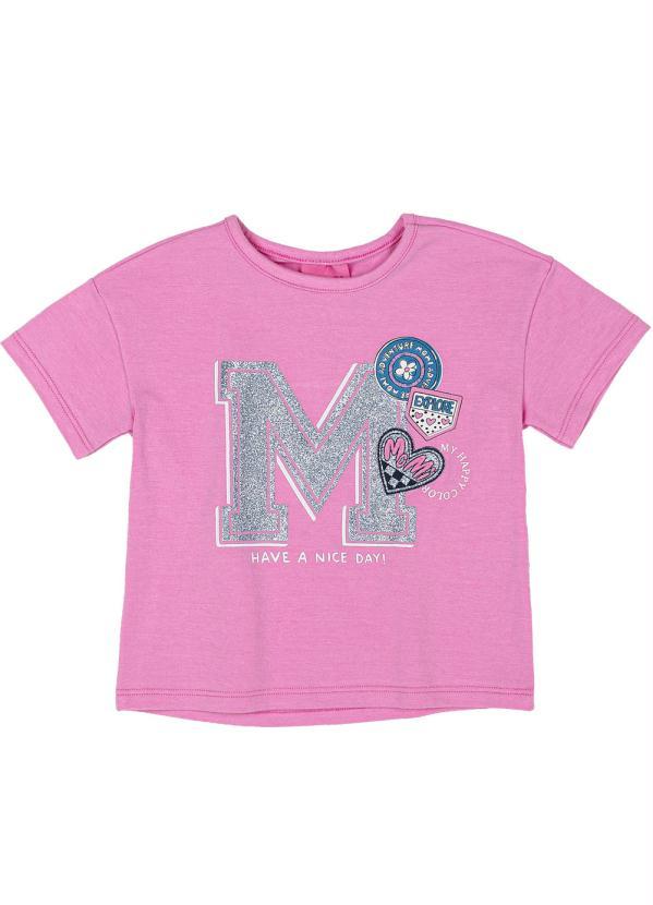 Momi - Blusa Manga Curta Rosa