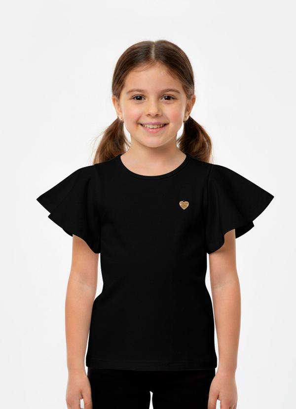 Amada - Blusa Mc Avulsa com Recorte Preto