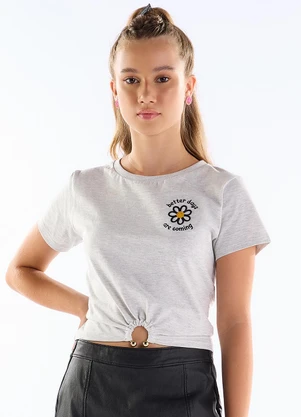 Pulla Bulla - Blusa Meia Malha Cinza - PULLA BULLA