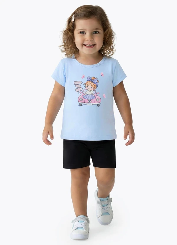 Pulla Bulla - Blusa Meia Malha e Malha Leve Azul