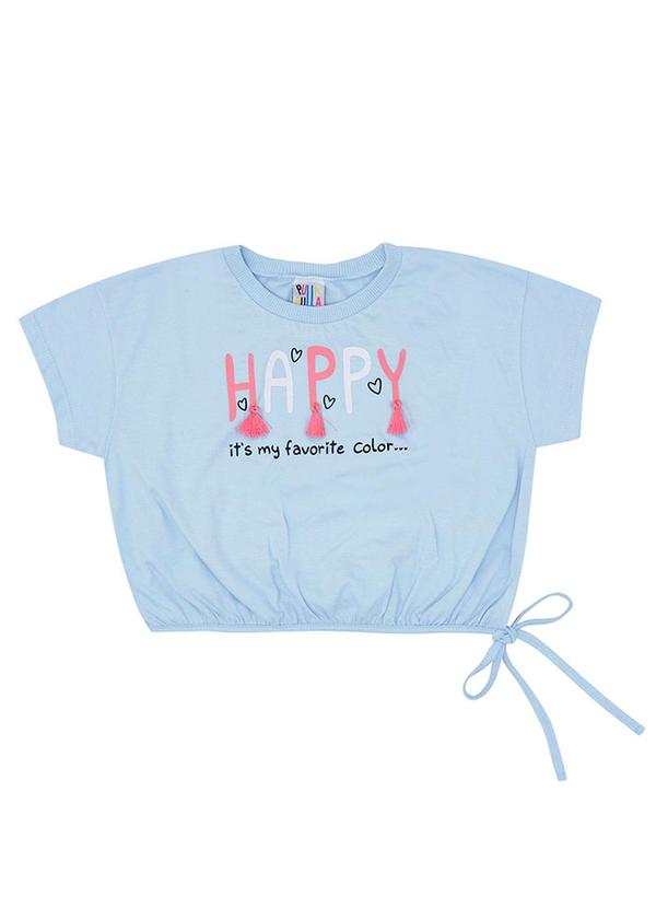 Pulla Bulla - Blusa Meia Malha Menina Azul