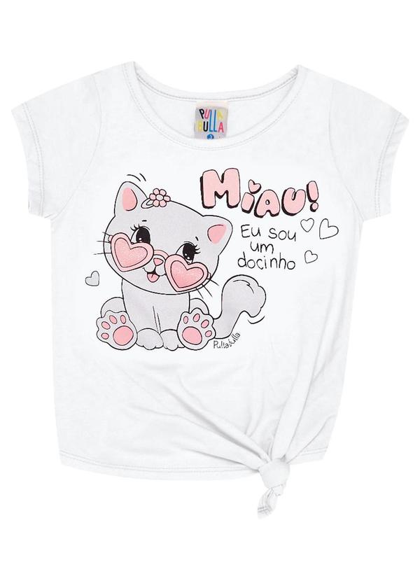 Pulla Bulla - Blusa Meia Malha Menina Branco
