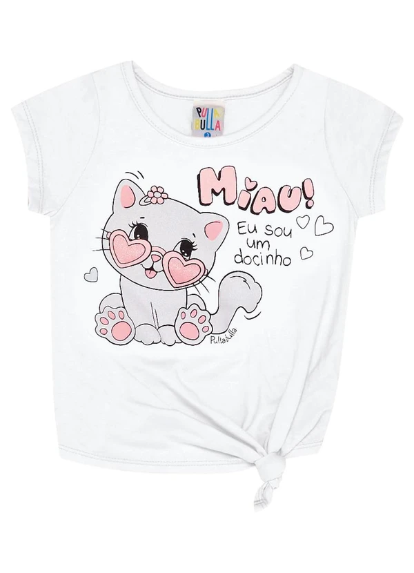 Pulla Bulla - Blusa Meia Malha Menina Branco