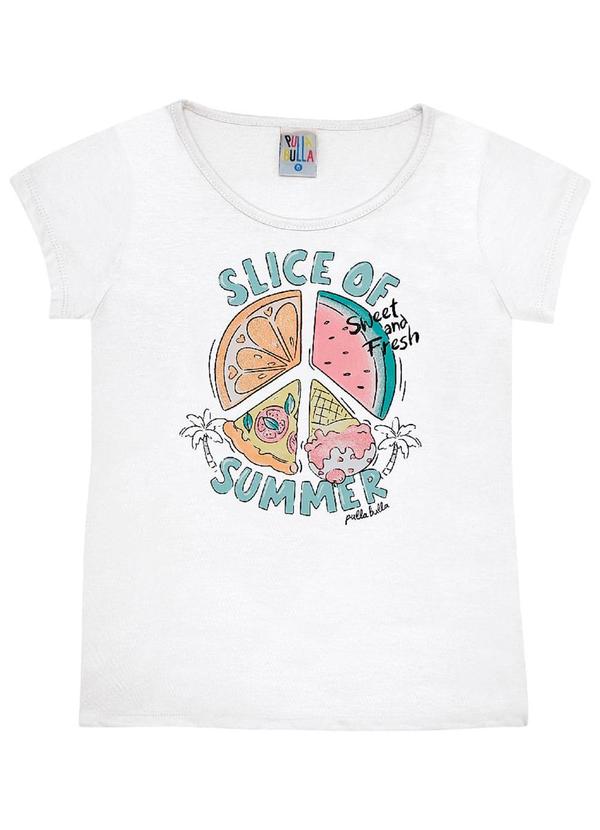 Pulla Bulla - Blusa Meia Malha Menina Branco