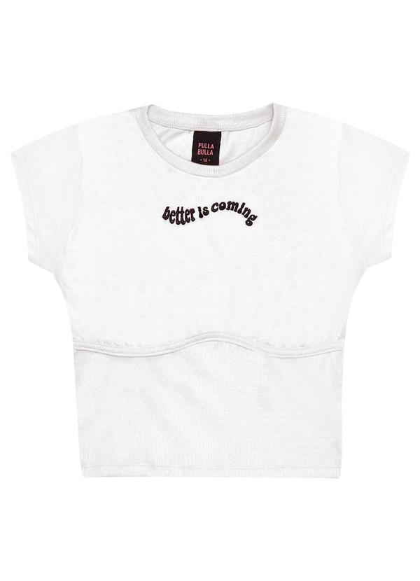 Pulla Bulla - Blusa Meia Malha Menina Branco