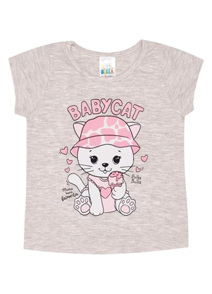 Pulla Bulla - Blusa Meia Malha Menina Cinza - PULLA BULLA